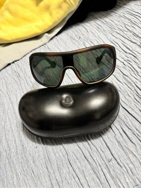 Moncler Brown Frame Green Lens Men's Sunglasses